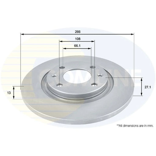 Comline 2 x Front Brake Discs ADC1521-x2