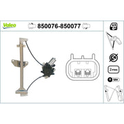 Valeo Electric Window Regulator Lifter Left Front 850076