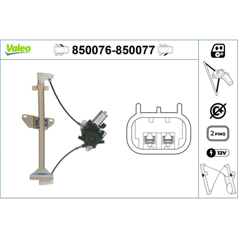Valeo Electric Window Regulator Lifter Right Front 850077