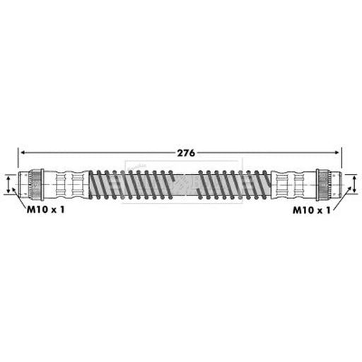 Borg & Beck Brake Hydraulic Hose Line Rear Right BBH6767