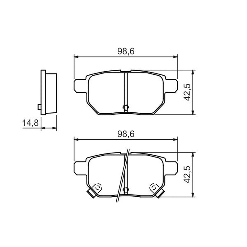 Bosch Front & Rear Pads fits Toyota Yaris 2016 on 1.3