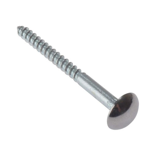 Forgefix Mirror Screw Chrome Domed Top Slotted CSK ST ZP 1.1/4in x 8 Bag 10 ForgeFix - Dynamic Drive