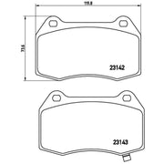 Brembo 4 x Front Brake Pad Set fits Honda Civic VIII 2005-2012 1.6 1.8 2.0