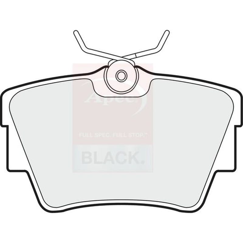 Apec Black Rear Brake Pad Set fits Fiat Talento 2016 on 1.6