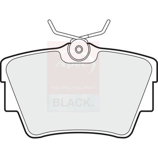 Apec Black Rear Brake Pad Set fits Fiat Talento 2016 on 1.6