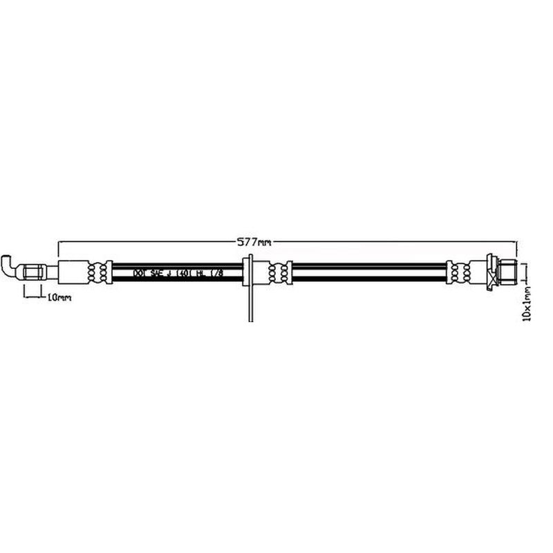 Abtex Brake Hydraulic Hose Line Front Right fits Toyota Avensis 2003-2008