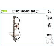 Valeo Electric Window Regulator Lifter Right Rear 851409