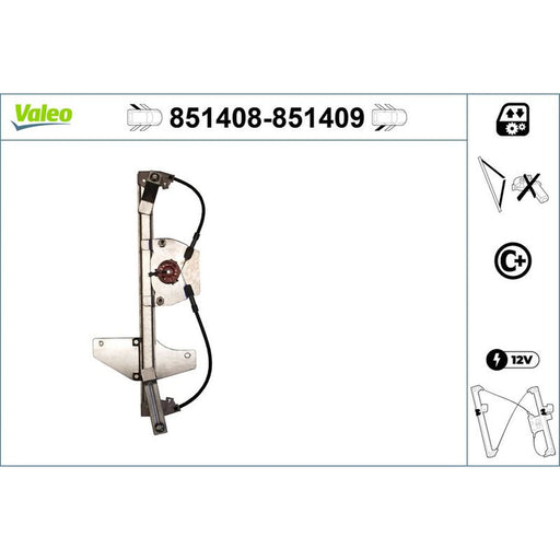 Valeo Electric Window Regulator Lifter Right Rear 851409
