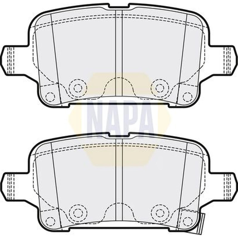 NAPA Rear Brake Pad Set fits Opel Astra K 2015-2021 1.0 1.2 1.4 1.5 1.6