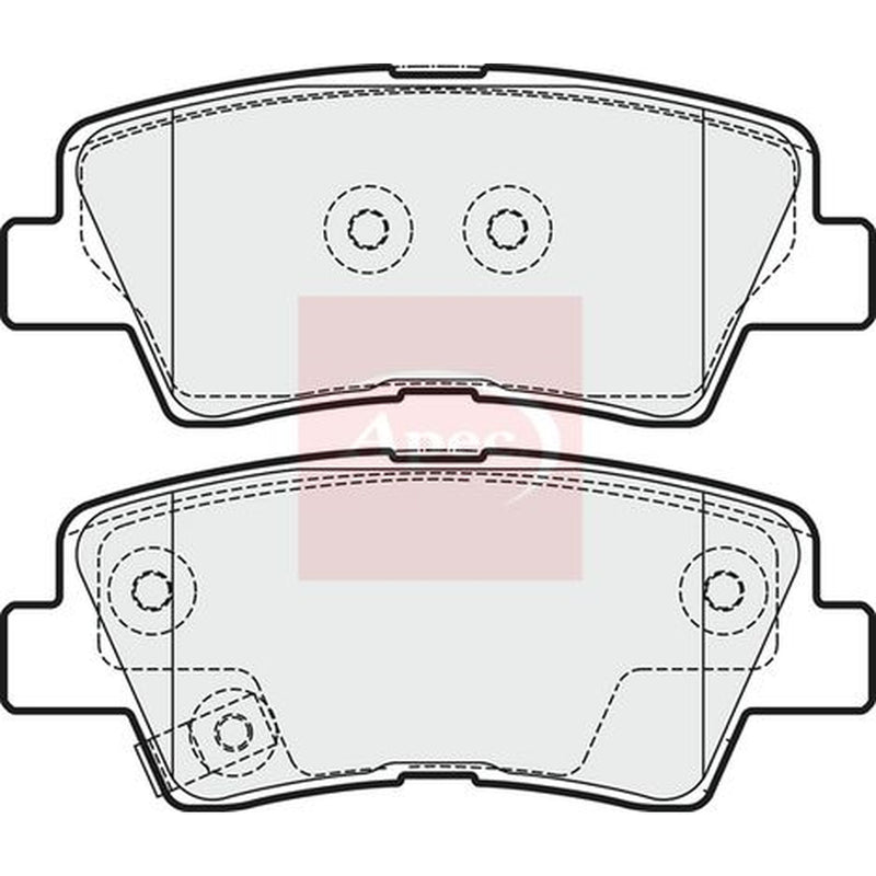 Apec Rear Brake Pad Set fits Kia Soul I 2009-2014 1.6