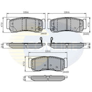 Comline Front & Rear Pads fits Hyundai H-1 2001-2004 2.5