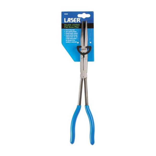 Laser Double Jointed Flat Nose Pliers 340mm 6968 Laser - Dynamic Drive