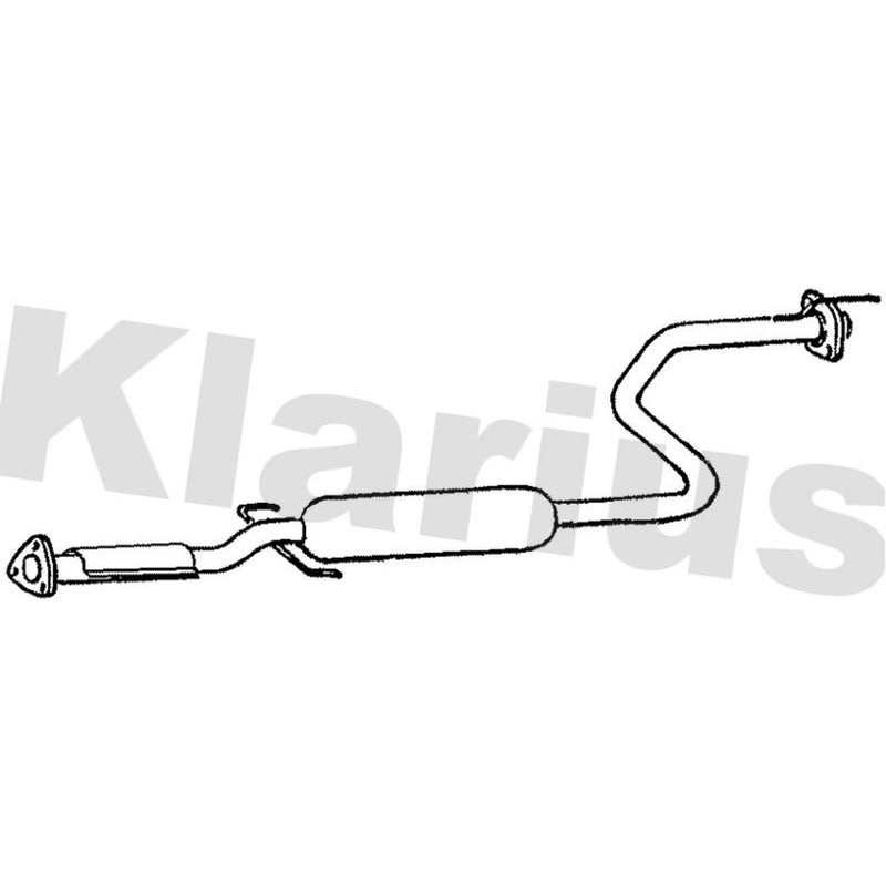 Klarius Box With Centre Pipe Centre fits Honda Concerto 1989-1995 1.5 1.6