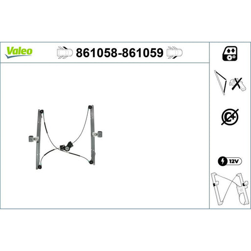 Valeo Electric Window Regulator Lifter Left Front 861058