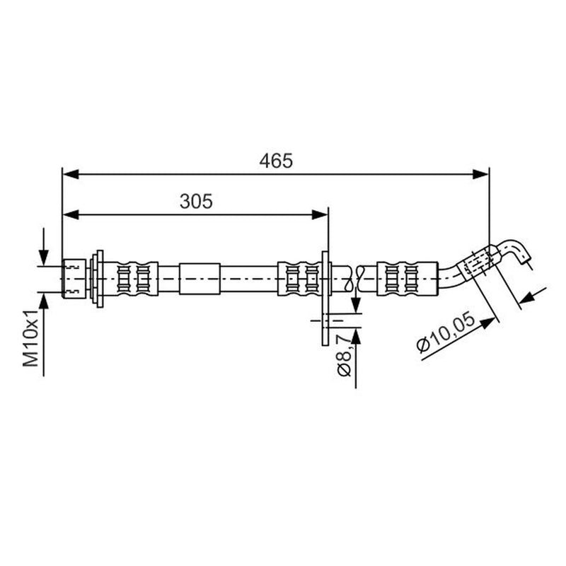 Bosch Brake Hydraulic Hose Line Front 1 987 476 872