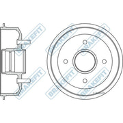 Apec Brake Drum Assembly Rear BDR9038