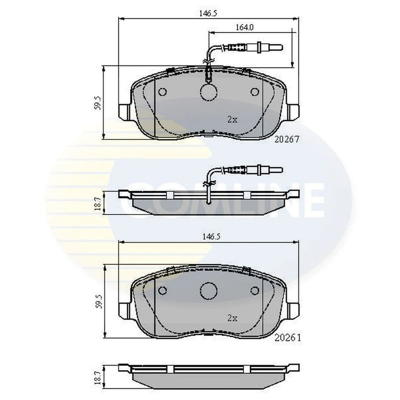 Comline 4 x Front Brake Pad Set fits Citroën C8 2002-2012 2.0 2.2