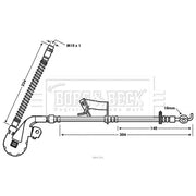 Borg & Beck Brake Hydraulic Hose Line Front Right BBH7764