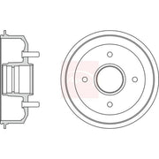 Apec Brake Drum Assembly Rear fits Ford Courier Box Body 1996-2003 1.3 1.4 1.8