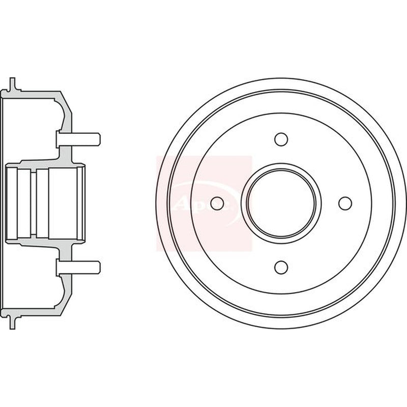 Apec Brake Drum Assembly Rear fits Ford Courier Box Body 1996-2003 1.3 1.4 1.8