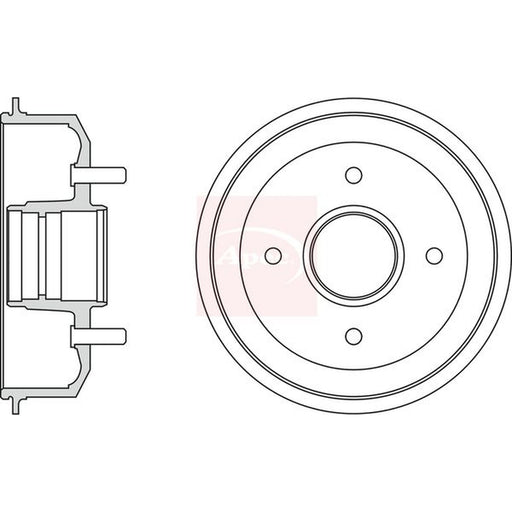Apec Brake Drum Assembly Rear fits Ford Courier Box Body 1996-2003 1.3 1.4 1.8