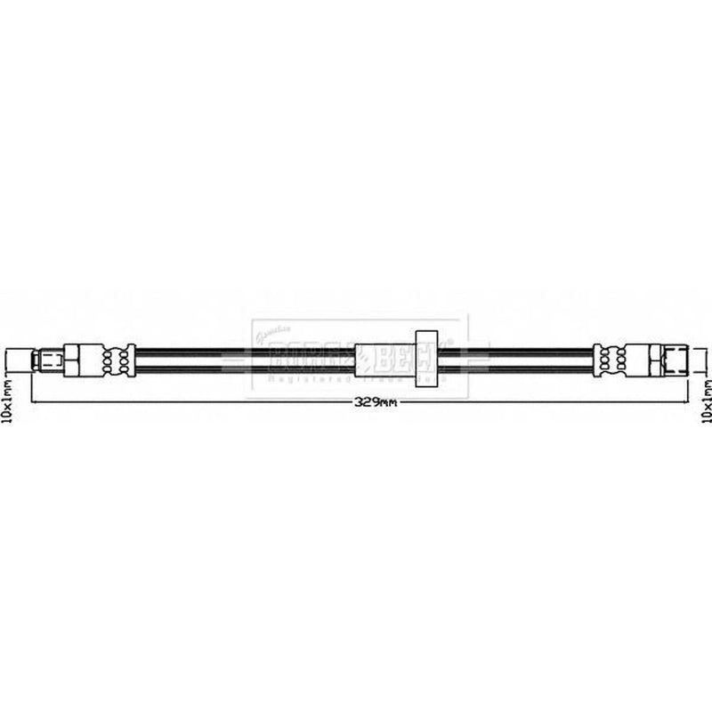 Borg & Beck Brake Hydraulic Hose Line Front Right BBH8297