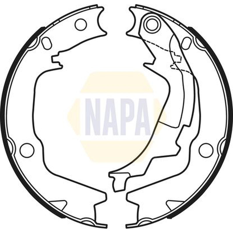 NAPA Parking Brake Shoe Set fits Hyundai Getz 2002-2010 1.4 1.5 1.6