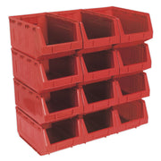 Sealey Plastic Storage Bin 210 x 355 x 165mm Red Pack of 12 TPS412R Sealey - Dynamic Drive