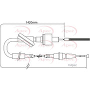 Apec Clutch Control Cable Pull fits Ford Transit 1994-2000 2.5
