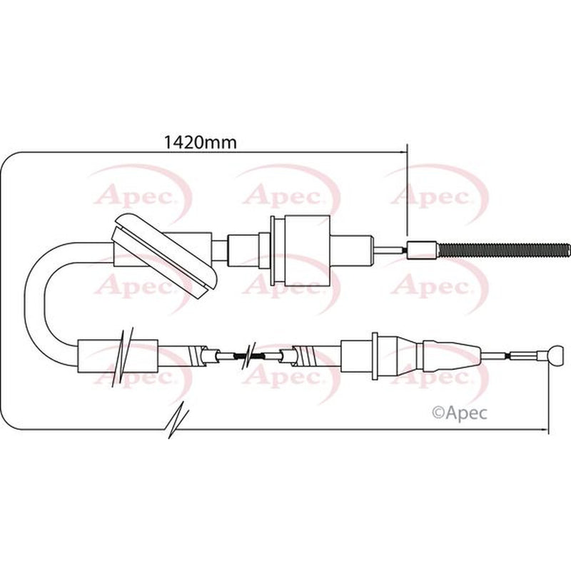 Apec Clutch Control Cable Pull fits Ford Transit 1994-2000 2.5