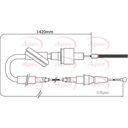 Apec Clutch Control Cable Pull fits Ford Transit 1994-2000 2.5