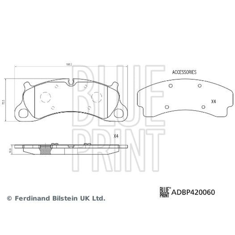 Blue Print Front Brake Pad Set ADBP420060