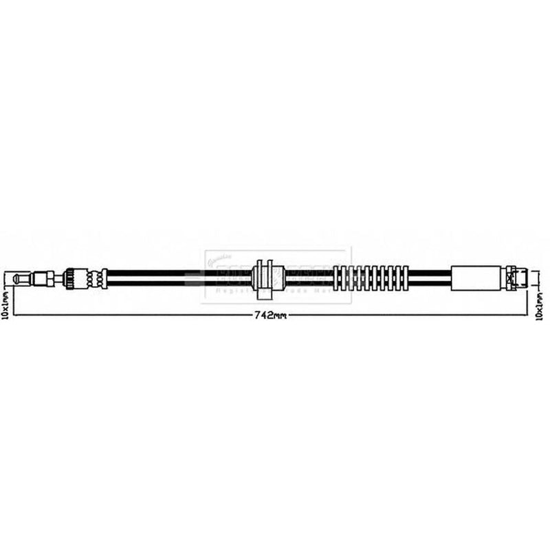 Borg & Beck Brake Hydraulic Hose Line Front Right BBH8322