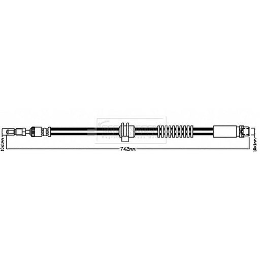Borg & Beck Brake Hydraulic Hose Line Front Right BBH8322