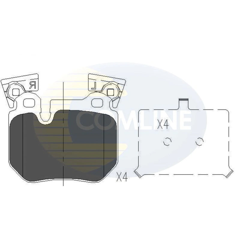 Comline 4 x Rear Brake Pad Set fits BMW 1 2007-2013