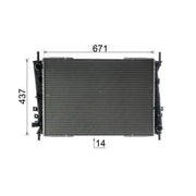 Mahle Engine Radiator fits Jaguar X-Type I 2005-2009 2.2