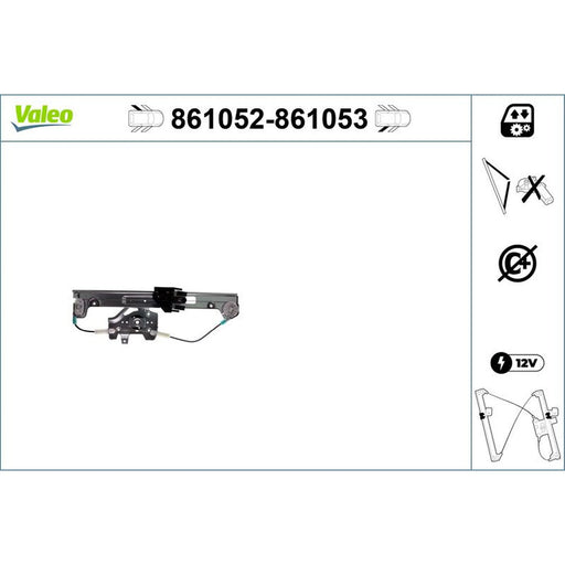 Valeo Electric Window Regulator Lifter Right Rear 861053