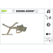 Valeo Electric Window Regulator Lifter Right Front 850897
