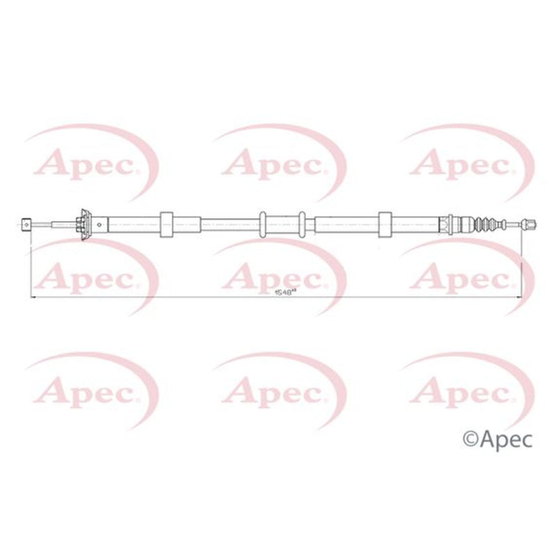 Apec Handbrake Cable Left Rear fits Fiat Panda 2012 on 0.9 1.3