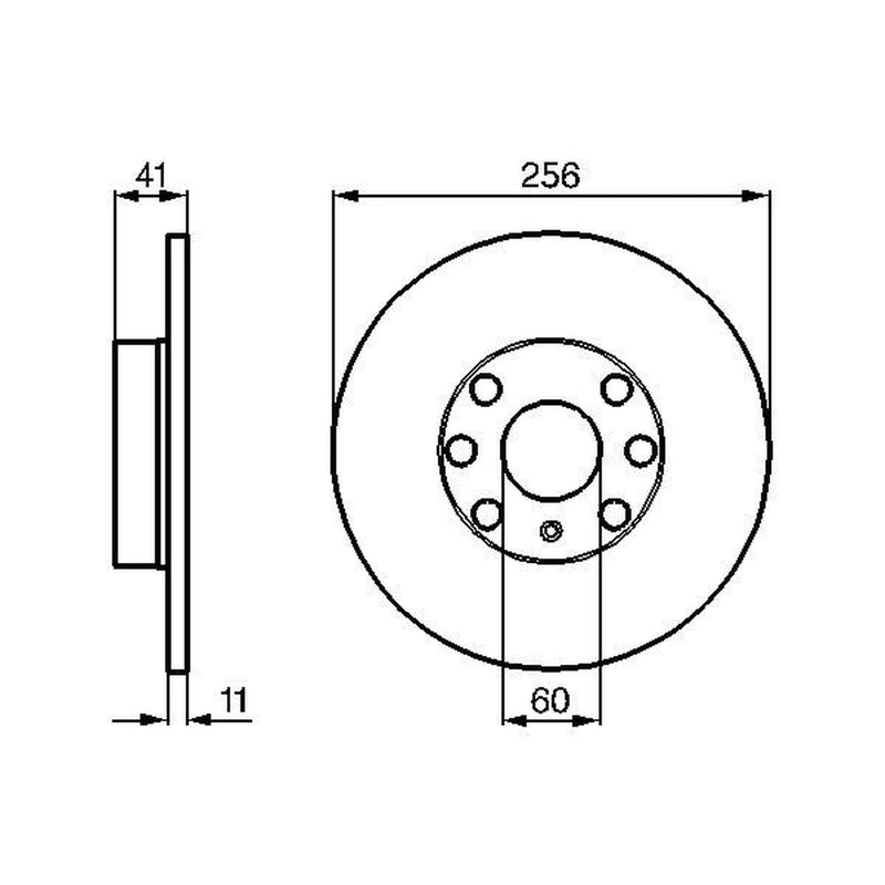 Bosch 2 x Solid Brake Discs fits Opel Astra G 1998-2005 1.2