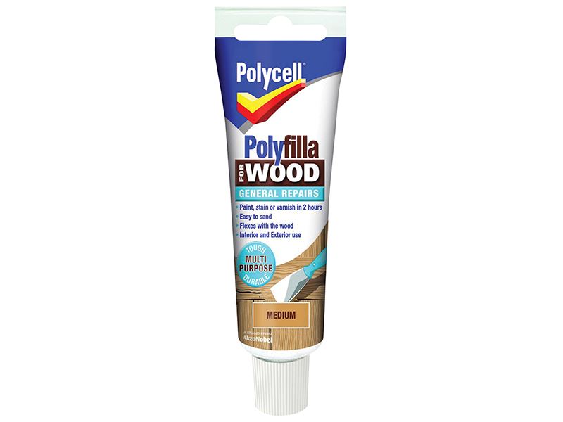 Polycell Polyfilla For Wood General Repairs Tube Medium 75g Polycell - Dynamic Drive