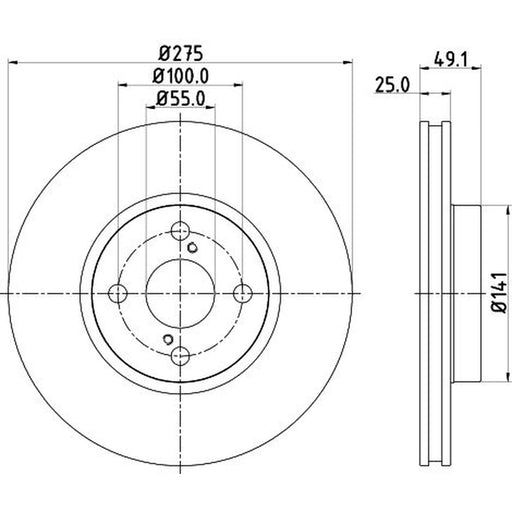 Mintex 2 x Brake Discs fits Toyota Corolla 2001-2007 1.4 1.8 2.0