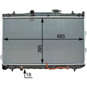 Mahle Engine Radiator fits Kia Cerato I 2004-2009 1.6 2.0