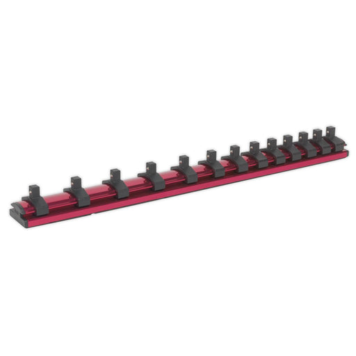 Sealey Socket Retaining Rail Magnetic 1/4"Sq Drive 13 Clips AK27082 Sealey - Dynamic Drive