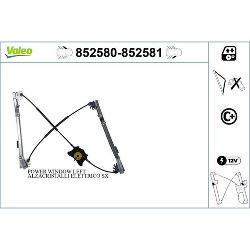 Valeo Electric Window Regulator Lifter Right Front 852581