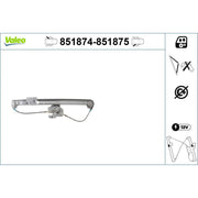 Valeo Electric Window Regulator Lifter Right Rear 851875