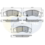 Comline Front & Rear Pads fits Kia Cerato I 2004-2009 1.5 1.6 2.0