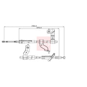 Apec Handbrake Cable Right Rear fits Kia Sportage II 2004-2010 2.0 2.7