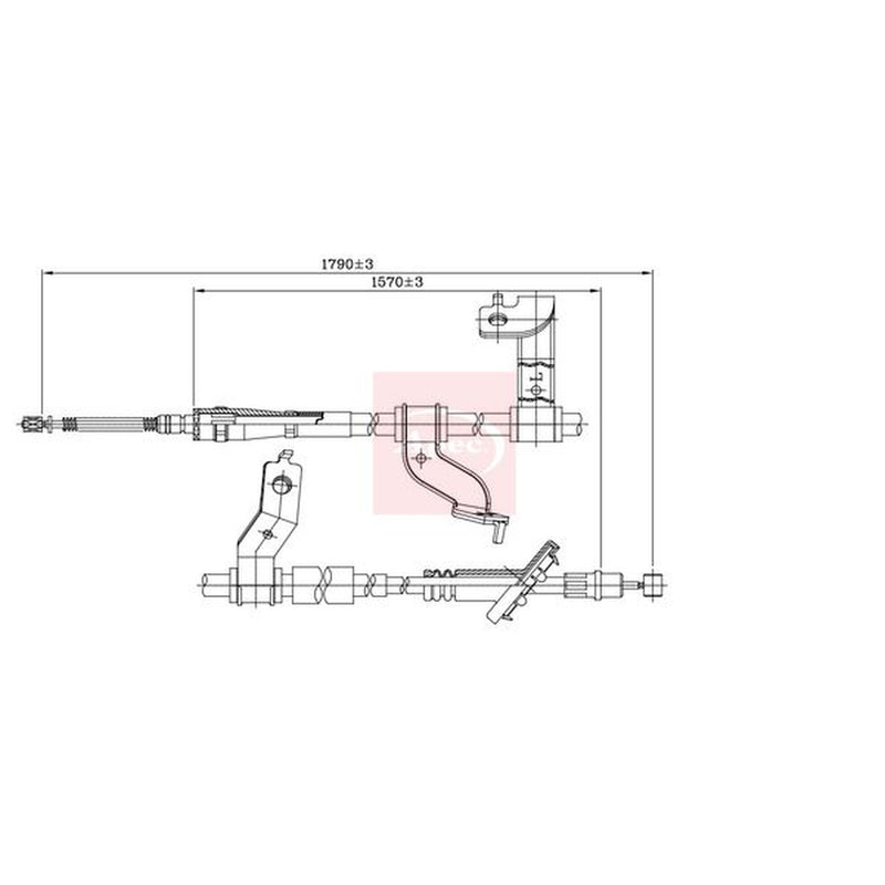 Apec Handbrake Cable Right Rear fits Kia Sportage II 2004-2010 2.0 2.7