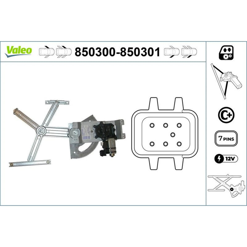 Valeo Electric Window Regulator Lifter Left Front 850300
